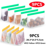 Reusable Silicone Food Bag Freezer Stand Up Food Storage Bag PEVA Bag Leakproof Containers Kitchen Fresh Bag Wrap Ziplock Bag