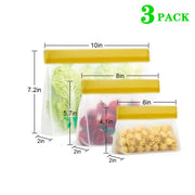 Reusable Silicone Food Bag Freezer Stand Up Food Storage Bag PEVA Bag Leakproof Containers Kitchen Fresh Bag Wrap Ziplock Bag