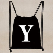 Drawstring Bag Backpack Tote Bag String Lightweight Outdoor Sport Bag for Travel Sundries Bag White Letter Fitness Sports Bag