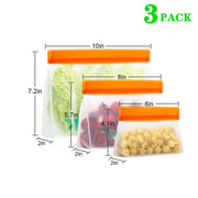 Reusable Silicone Food Bag Freezer Stand Up Food Storage Bag PEVA Bag Leakproof Containers Kitchen Fresh Bag Wrap Ziplock Bag
