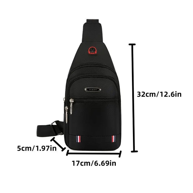 Business Men's Chest Bag Shoulder Messenger Bag Casual Canvas Travel Bag Waist Bag Multifunctional Waterproof Storage Large Bag