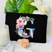 1 Pc Initial Letter Bag Letter Makeup Bag for Women Initial Cosmetic Bag A-Z Personalized Makeup Bag Travel Bag,Initial Cosmetic