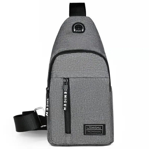 Business Men's Chest Bag Shoulder Messenger Bag Casual Canvas Travel Bag Waist Bag Multifunctional Waterproof Storage Bag