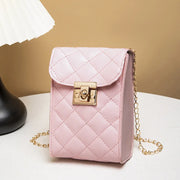 New Lock Buckle Women's Bag Mini Casual Small Square Bag One Shoulder Crossbody Bag Chain Mobile Phone Bag Small Bag