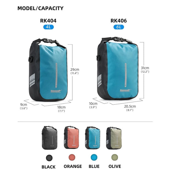 Rhinowalk 2 PCS Bicycle Fork Bag Quick Release Bike Bag Waterproof Electric Scooter Bag Bicycle Front Bag Bike Fork Bag