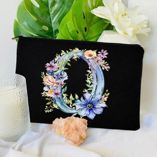1 Pc Initial Letter Bag Letter Makeup Bag for Women Initial Cosmetic Bag A-Z Personalized Makeup Bag Travel Bag,Initial Cosmetic