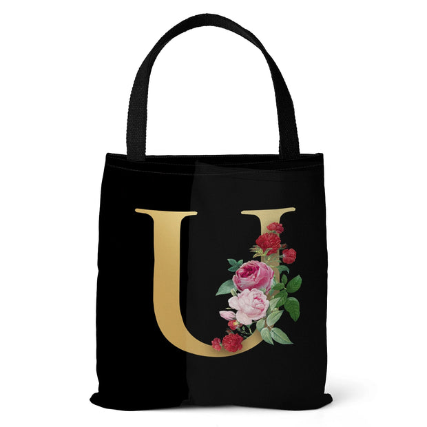 Letter Printing Canvas bag Lightweight Shoulder bag Tote bag Handbag Shopping bag Holiday Gift Bag
