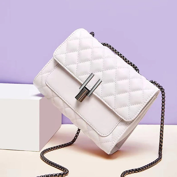Lingge bag, chain bag, single shoulder bag, diagonal cross style crossbody bag for women