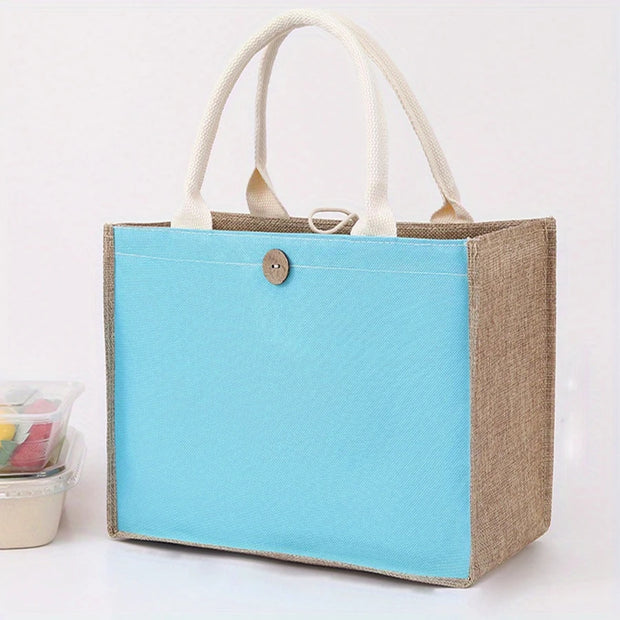 Jute Bag Covered blank canvas bag Painting Jute bag tote bag cotton and hemp bag Shopping tote bag