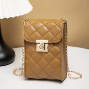 New Lock Buckle Women's Bag Mini Casual Small Square Bag One Shoulder Crossbody Bag Chain Mobile Phone Bag Small Bag
