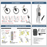 Rhinowalk 2 PCS Bicycle Fork Bag Quick Release Bike Bag Waterproof Electric Scooter Bag Bicycle Front Bag Bike Fork Bag