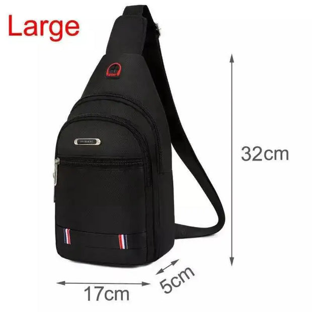 Business Men's Chest Bag Shoulder Messenger Bag Casual Canvas Travel Bag Waist Bag Multifunctional Waterproof Storage Large Bag