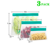 Reusable Silicone Food Bag Freezer Stand Up Food Storage Bag PEVA Bag Leakproof Containers Kitchen Fresh Bag Wrap Ziplock Bag