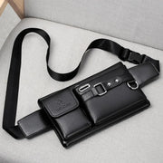 Bag for Men Waist Bag Shoulder Bag  PU Leather Belly Waterproof  Male Fanny Pack  Male Belt Bag Multifunction Chest Bag