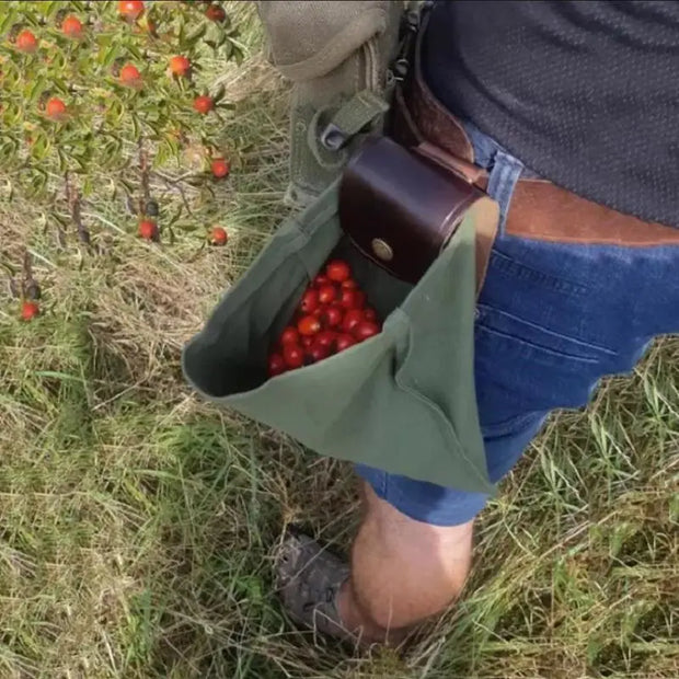 Orchard Foraging Bag Waist Hanging Bag Leather Canvas Picking Bag Jungle Artisan Bag Outdoor Camping Storage Bag Nut Storage Bag