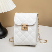 New Lock Buckle Women's Bag Mini Casual Small Square Bag One Shoulder Crossbody Bag Chain Mobile Phone Bag Small Bag