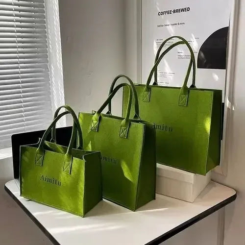 Felt Bag Women's Large Capacity Shoulder Storage Bag Tote Bag Shopping Bag Customized Foldable Shopping Bag  Tote Bags for Women