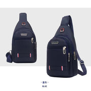 Business Men's Chest Bag Shoulder Messenger Bag Casual Canvas Travel Bag Waist Bag Multifunctional Waterproof Storage Large Bag