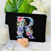 1 Pc Initial Letter Bag Letter Makeup Bag for Women Initial Cosmetic Bag A-Z Personalized Makeup Bag Travel Bag,Initial Cosmetic