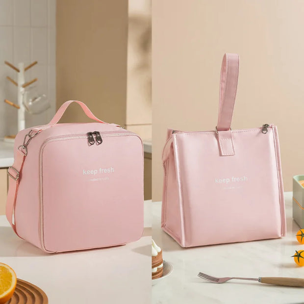 One-shoulder Bento Bag Student Lunch Box Bag Lunch Bag Office Worker Carrying Lunch Bag Thermal Insulation Bag