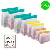 Reusable Silicone Food Bag Freezer Stand Up Food Storage Bag PEVA Bag Leakproof Containers Kitchen Fresh Bag Wrap Ziplock Bag
