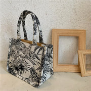 Embroidered women's bag, new tote bag, handbag, large capacity woven shopping bag, single shoulder canvas bag, women's bag