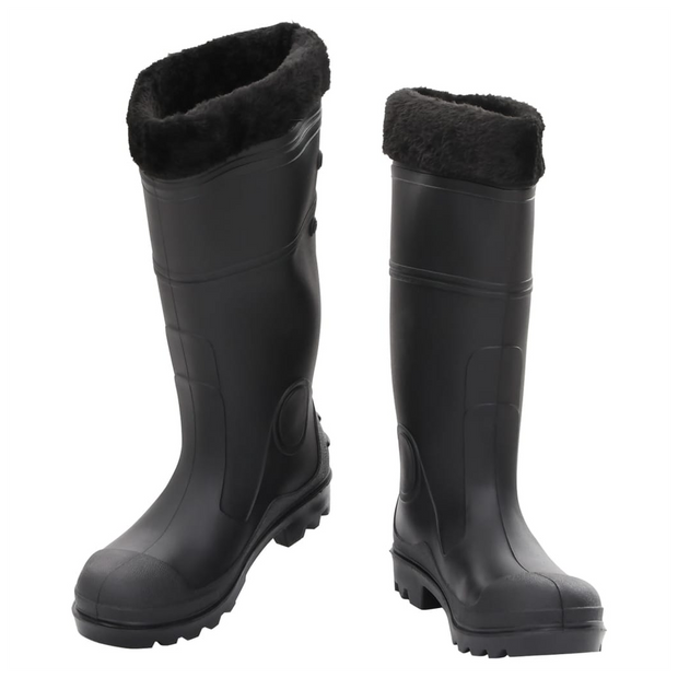 vidaXL Rian Boots with Removable Socks Black Size 39 PVC