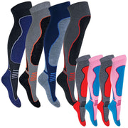 4 Pairs Adults Knee High Wool Ski Socks