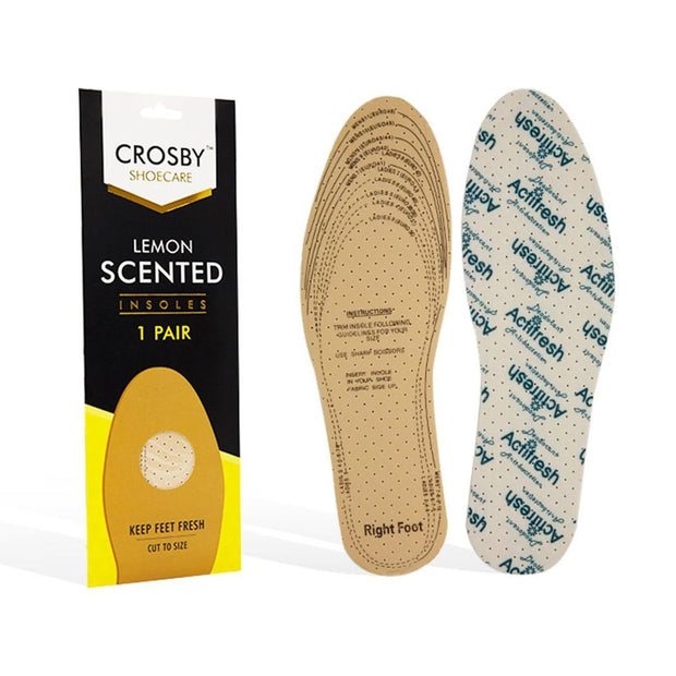 Crosby Scented Unisex Foot Full-Length Insoles for Boots/Shoes/Footwear, Lemon