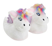 Children's White Rainbow Hair Unicorn Slippers