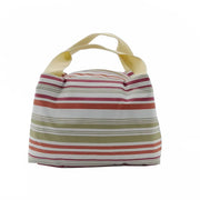 Insulated Striped Canvas Thermal Lunch Bag - in Various Colours