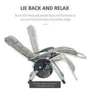 Outsunny 2 PCS Reclining Zero Gravity Chair Folding Lounger Cushion Dark Grey