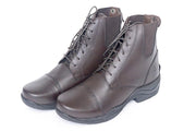 Thick Rubber Sole Laced Jodhpur Back Zip Horse Riding Boots Yard Black Brown 4-8