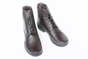 Thick Rubber Sole Laced Jodhpur Back Zip Horse Riding Boots Yard Black Brown 4-8