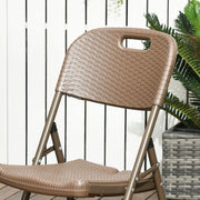 7 PCs HDPE Molding Design Resin Rattan Dining Set, Foldable Table & Chairs
