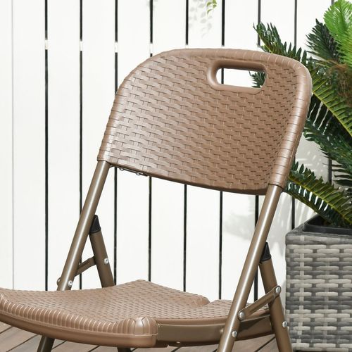 7 PCs HDPE Molding Design Resin Rattan Dining Set, Foldable Table & Chairs