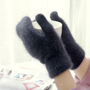 Cute Rabbit Wool Gloves Female Winter Mittens  Factory Outlet Fur Gloves  Fingerless Gloves  Winter Gloves Women  Girls Mittens