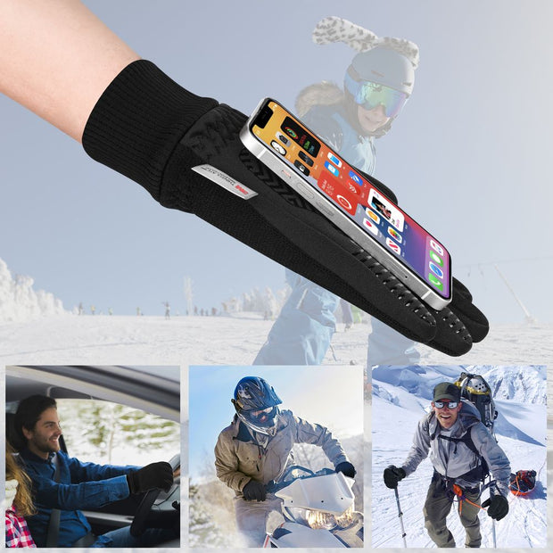 Winter Cycling Gloves Full Finger Windproof 3M Thinsulate Thermal Gloves Touchscreen Snowboard Gloves Non-slip Road Bike Gloves