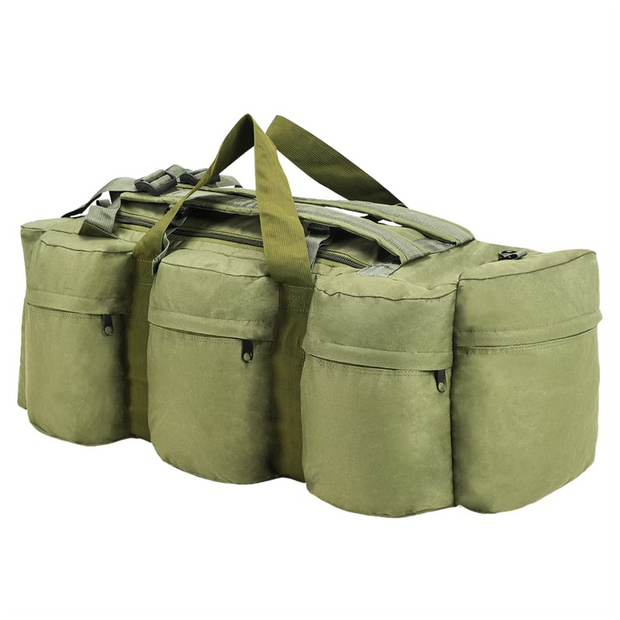 3-in-1 Army-Style Duffel Bag 90 L Olive Green