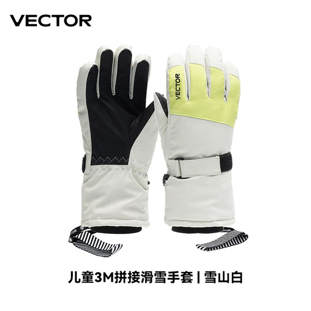 VECTOR Warm Ski Gloves Children's Winter Wool Waterproof Warm Children's Ski Gloves Ski Gloves 3M Cotton Heated Gloves