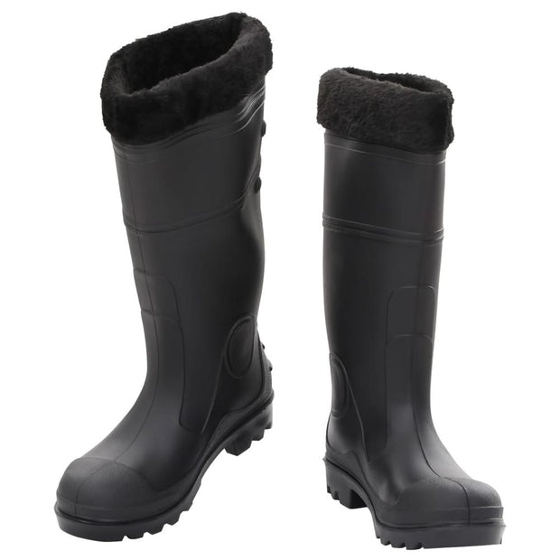 vidaXL Rian Boots with Removable Socks Black Size 40 PVC