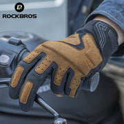 ROCKBROS Bicycle Gloves Men Women Screen Touch Motorcycle Gloves Spring Autumn Windproof Gloves MTB Full Finger Cycling Gloves