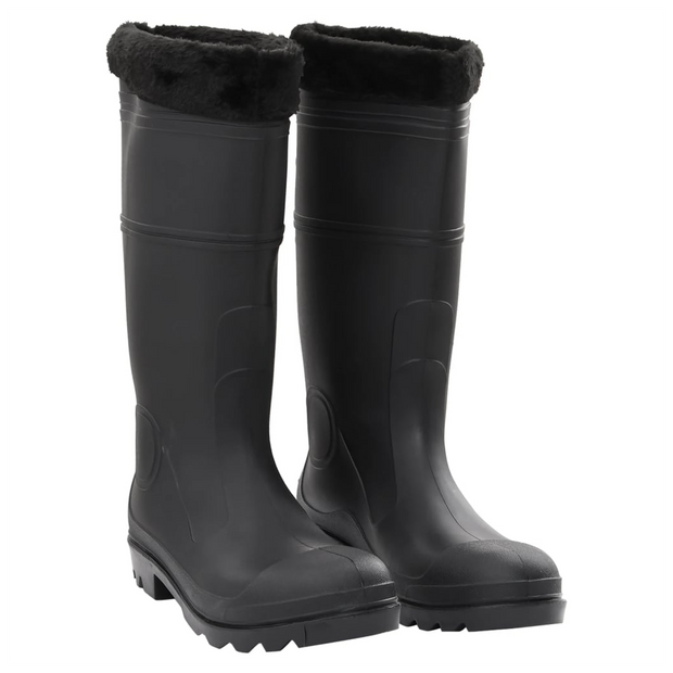 vidaXL Rian Boots with Removable Socks Black Size 45 PVC