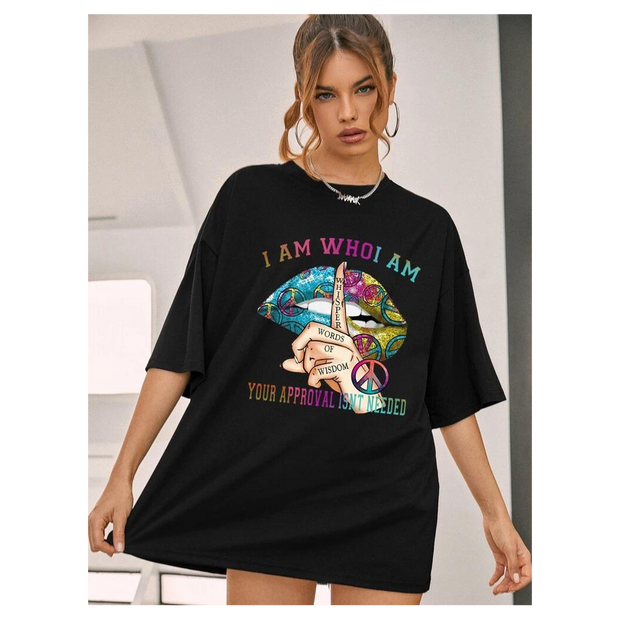 Ladies Whishper Words of Wisdom Oversized T Shirt Top