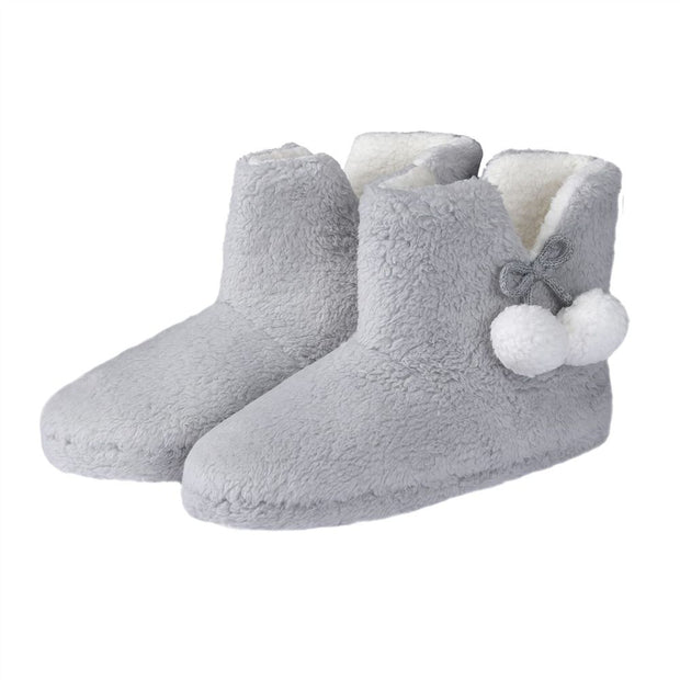 TEDDY BOOT SLIPPERS S GRY