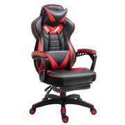 Gaming Chair Ergonomic Reclining w/ Manual Footrest Wheels Stylish Office Red