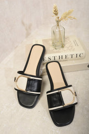 Slip On Buckle Strap Flat Sandals