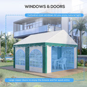 4 x 4m Marquee Gazebo, Party Tent with Double Doors for Wedding and Events