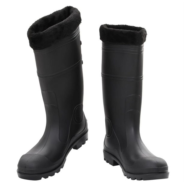 vidaXL Rian Boots with Removable Socks Black Size 45 PVC