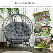 Outsunny Rattan Egg Chair Wicker Basket Chair with Cushion Bottle Holder Bag